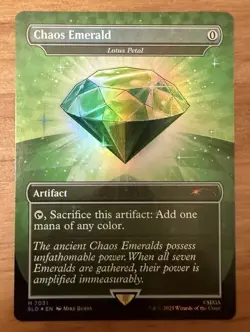 Magic The Gathering Sonic x Secret lair CHAOS Emerald GREEN 7031 - Image 1