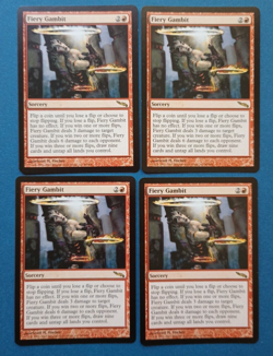 Magic the Gathering MTG Mirrodin FIERY GAMBIT X 4 LP/EX R 2003 NICE! - Image 1