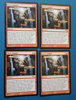 Magic the Gathering MTG Mirrodin FIERY GAMBIT X 4 LP/EX R 2003 NICE! - Image 2