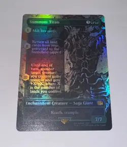 Magic MtG: *Borderless Foil* Summon: Titan (Final Fantasy / FIN), NM - Image 1