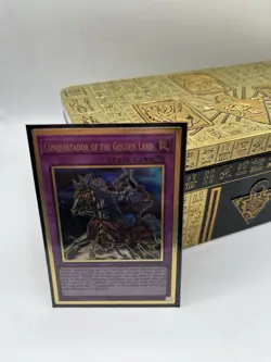 CONQUISTADOR OF THE GOLDEN LAND MGED-EN054 GOLD RARE 1ST ED YuGiOh - Image 1