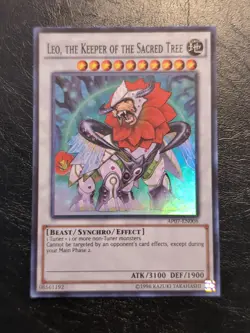 Yu-Gi-Oh! SUPER RARE HOLO CARD LEO THE KEEPER OF THE SACRED TREE AP07-EN008 NM - Image 1