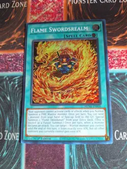 Yu-Gi-Oh! Flame Swordsrealm MZMI-EN006 Super Rare 1st Edition Near Mint - Image 1