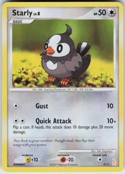 Pokemon TCG Starly 7/11 DP Trainer Kit: Manaphy & Lucario Common card Normal HP - Image 1