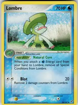 Pokemon TCG Lombre 34/107 Deoxys Uncommon card Normal HP - Image 1