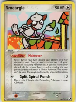 Pokemon TCG Smeargle 48/115 Unseen Forces Uncommon card Normal HP - Image 1