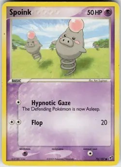 Pokemon TCG Spoink 76/107 Deoxys Common card Normal HP - Image 1