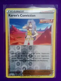 Pokemon Karen's Conviction Card 144/198 Uncommon - Image 1