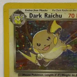 Pokemon TCG English Card Legendary Collection Dark Raichu 7/110 Holo Rare MP - Image 3