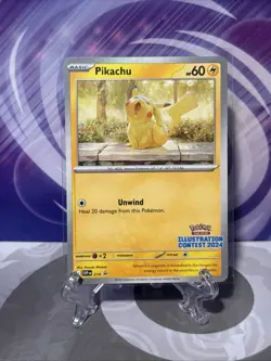 2024 Illustration Contest Pikachu 214 Pokemon Card [NM] SV Promo - Image 1
