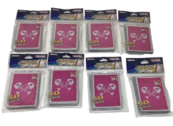 Gold Pride Carrie's Crew Card Sleeves Pink Lot 8 Pks 400 YuGiOh Fish Bones NEW - Image 1