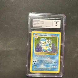 Blastoise Pokemon Card Base Set Holo CGC Graded 5 - Image 1