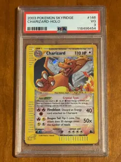 2003 Pokemon Skyridge Crystal Charizard Holo Card #146/144 - PSA 3 - Image 1