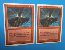 Magic MTG 4th Edition Foreign White Border German RAUCH x 2 (SMOKE) LP/EX R 1995 - Image 2