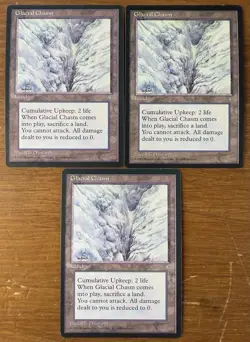 Vintage 1995 MTG - Magic the Gathering Glacial Chasm X3 Ice Age NM NP Rare Land - Image 1