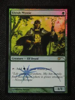 MTG FOIL ELVISH MYSTIC FNM 2014 Promo - Image 1