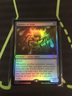 MTG Magic The Gathering Spinner Of Souls Foil FDN Rare Green Spider Commander - Image 1