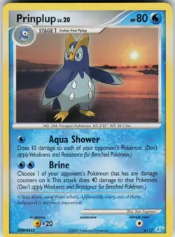 Pokemon TCG Prinplup 6/12 DP Trainer Kit: Manaphy & Lucario Common card Normal H - Image 1