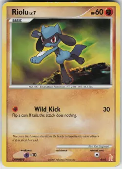 Pokemon TCG Riolu 6/12 DP Trainer Kit: Manaphy & Lucario Common card Normal HP - Image 1