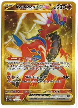 Pokemon Scarlet and Violet - KORAIDON EX GOLDEN HYPER RARE - 254/198 Near Mint - Image 1