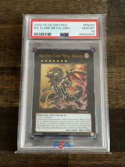 2024 Yugioh Card - LDK2 Red-Eyes Flare Metal Dragon LDK2-ENJ41 - PSA 10! - Image 1