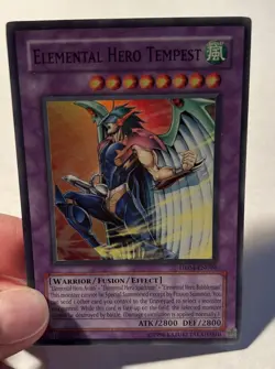 YuGiOh! Elemental Hero Tempest DR04-EN094 Super Rare Holo LP - Image 3
