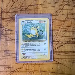 Pokemon TCG Raichu Holo Rare Card 14/102 Base Set - Image 1