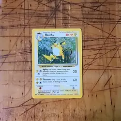 Pokemon TCG Raichu Holo Rare Card 14/102 Base Set - Image 2