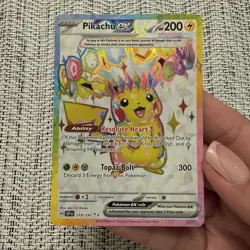 Pokemon Card Pikachu ex 219/191 Sv08: Surging Sparks Holo Ultra Rare NM - Image 1