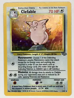 Clefable NM Unlimited Jungle 1/64 Pokemon TCG Holo - Image 1
