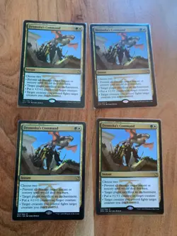 x4 Dromoka's Command Dragons of Tarkir LP Rare MAGIC THE GATHEING CARD Playset - Image 1
