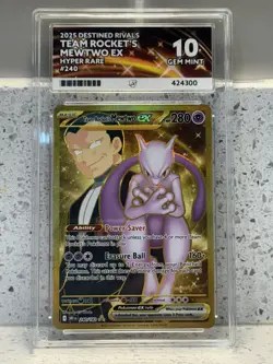 Team Rocket’s Mewtwo EX Hyper Rare Destined Rivals Pokemon Card ACE 10 - Image 1