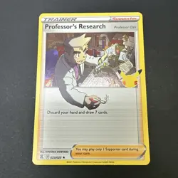 Professors Research Trainer 23/25 Rare Holo Pokemon Card 2021 - Image 1