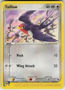 Pokemon TCG Taillow 72/109 Ruby and Sapphire Common card Normal LP - Image 1
