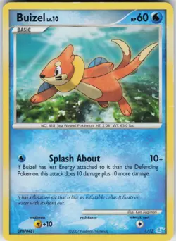 Pokemon TCG Buizel 1/12 DP Trainer Kit: Manaphy & Lucario Common card Normal LP - Image 1