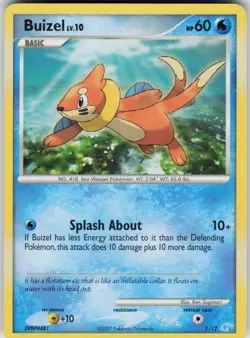 Pokemon TCG Buizel 1/12 DP Trainer Kit: Manaphy & Lucario Common card Normal LP - Image 1