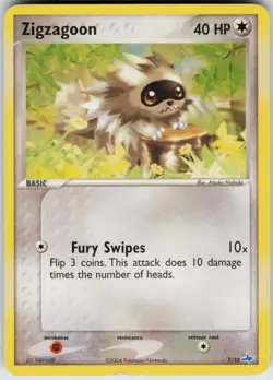 Pokemon TCG Zigzagoon 7/10 EX Trainer Kit 1: Latias & Latios Common card Normal - Image 1