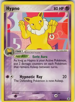 Pokemon TCG Hypno 25/112 FireRed & LeafGreen Rare card Normal LP - Image 1