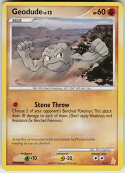 Pokemon TCG Geodude 1/11 DP Trainer Kit: Manaphy & Lucario Common card Normal LP - Image 1
