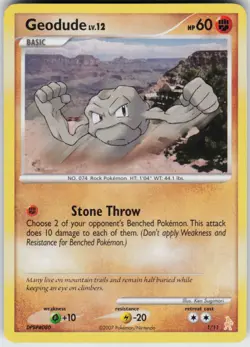 Pokemon TCG Geodude 1/11 DP Trainer Kit: Manaphy & Lucario Common card Normal LP - Image 1