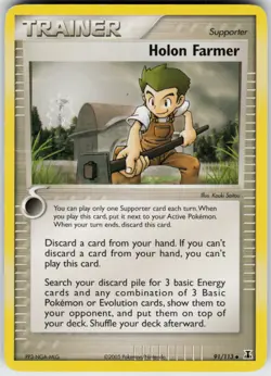 Pokemon TCG Holon Farmer 91/113 Delta Species Uncommon card Normal LP - Image 1