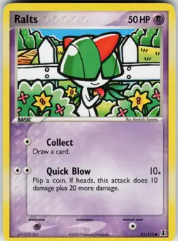 Pokemon TCG Ralts 81/113 Delta Species Common card Normal LP - Image 1