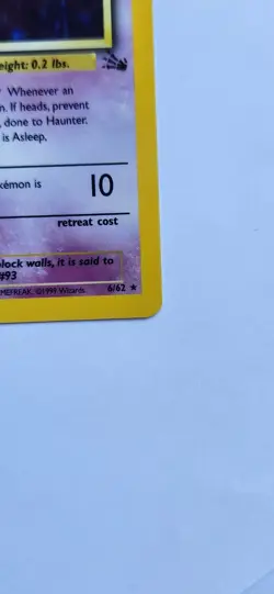 Haunter - 6/62 - Pokemon Fossil Unlimited Holo Rare Card Wotc - Image 4