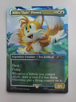 MTG Miles "Tails" Prower Secret Lair Drop Sonic Rainbow Foil Mythic - Image 1