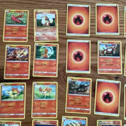 pokemon lot - 105 Fire Type Cards, 8 Foils! - Image 5