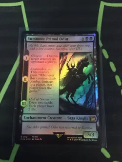 MTG Magic The Gathering Summon Primal Odin Foil FIN Rare Saga Final Fantasy - Image 1