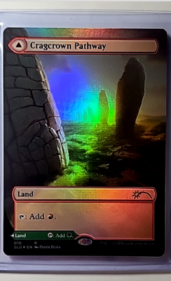 MTG Magic The Gathering Secret Lair Series Borderless Foil #16 Cragcrown Pathway - Image 1