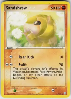 Pokemon TCG Sandshrew 74/109 Team Rocket Returns Common card Normal LP - Image 1