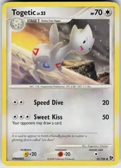 Pokemon TCG Togetic 55/106 Great Encounters Uncommon card Normal LP - Image 1