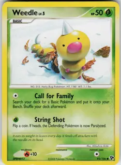 Pokemon TCG Weedle 93/106 Great Encounters Common card Normal LP - Image 1